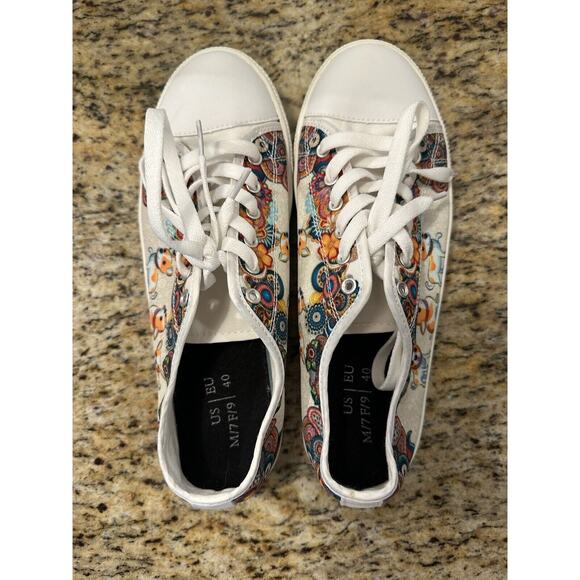 Chihuahua Colorful Paisley Flowers Mandala‎ Low Top Shoes M7/W9 - Picture 7 of 7